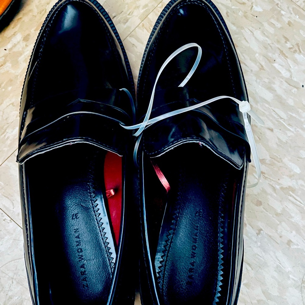 Zara leather moccasins with studded back